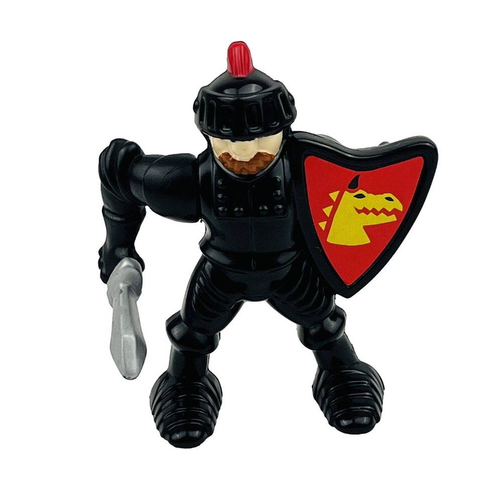 Fisher Price Great Adventures Castle Black‎ Knight Figure Red Shield Sword 1995